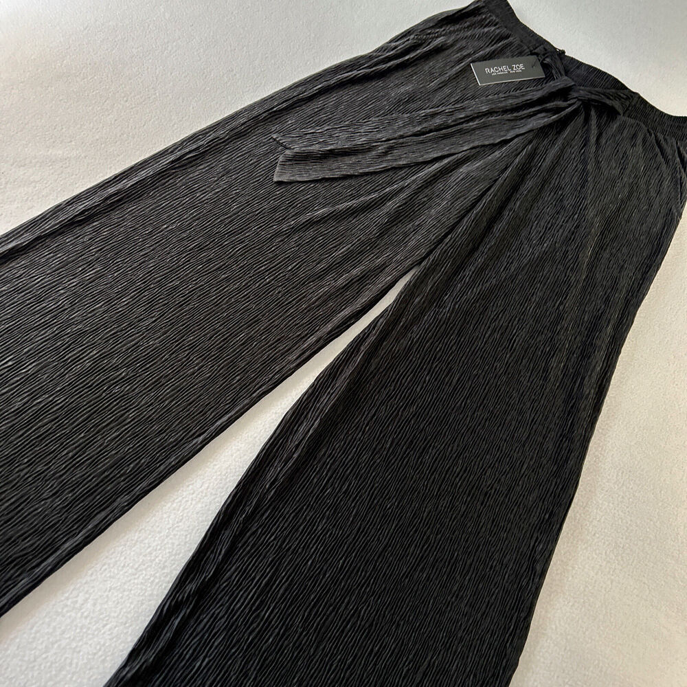 Rachel Zoe Womens Size M NWT Lightweight Wide Leg Pants Pull On Black